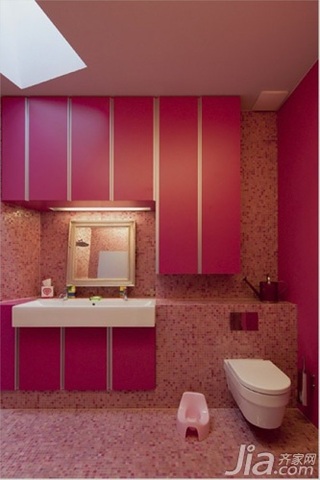 欧式风格复式红色富裕型110平米卫生间洗手台新房设计图纸
