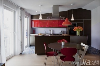 欧式风格复式富裕型110平米餐厅餐桌新房家装图片