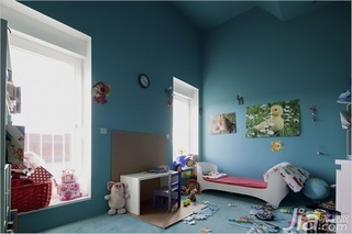 欧式风格复式富裕型110平米儿童房儿童床新房平面图