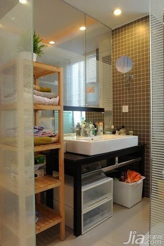 简约风格一居室5-10万50平米卫生间洗手台效果图