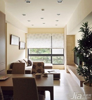 简约风格二居室5-10万60平米客厅餐桌新房设计图