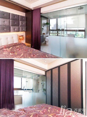 简约风格二居室5-10万50平米客厅窗帘新房平面图