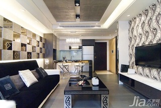 简约风格二居室5-10万50平米客厅电视背景墙沙发新房家装图