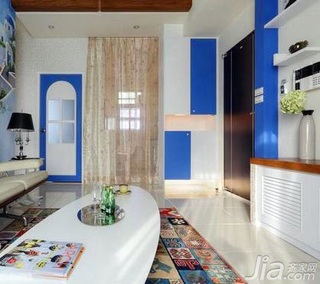 地中海风格二居室5-10万50平米客厅茶几新房家装图片