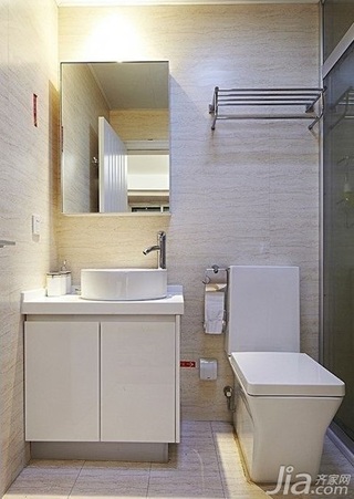 简约风格复式简洁富裕型卫生间洗手台效果图