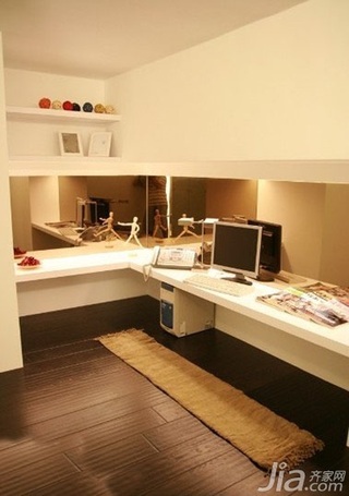 简约风格二居室经济型50平米工作区书桌效果图