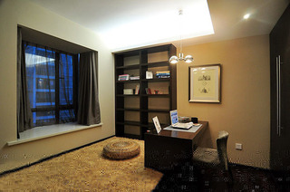 简约风格二居室5-10万80平米客厅地台书架新房家装图片