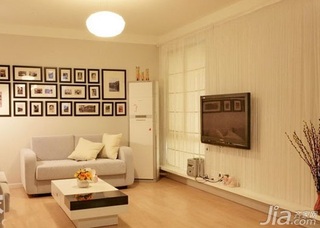 简约风格二居室简洁白色3万以下80平米客厅沙发背景墙沙发新房平面图