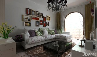 田园风格三居室简洁客厅沙发背景墙沙发效果图