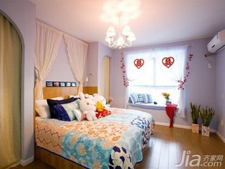 简约风格二居室5-10万80平米卧室床新房家装图片