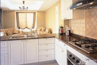 简约风格二居室白色5-10万80平米厨房橱柜新房平面图