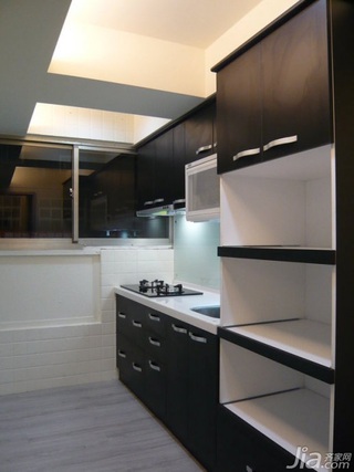 简约风格四房简洁黑白10-15万100平米厨房橱柜新房设计图纸