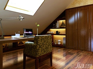 中式风格四房以上简洁豪华型140平米以上餐厅书桌新房设计图