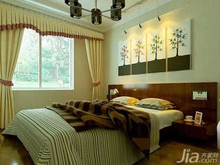 中式风格四房以上豪华型140平米以上餐厅床新房家装图