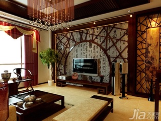 中式风格四房以上豪华型140平米以上餐厅沙发新房家装图片