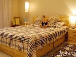 宜家风格二居室原木色10-15万80平米卧室床图片