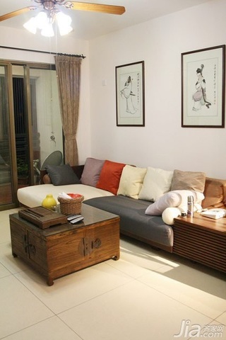 中式风格二居室15-20万110平米客厅沙发新房家装图片