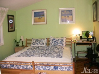 中式风格二居室10-15万70平米卧室床新房家装图片