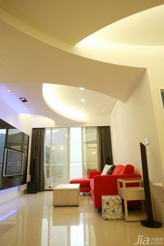 简约风格二居室富裕型90平米客厅沙发新房设计图纸