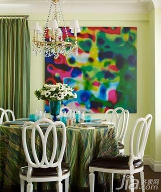 欧式风格二居室小清新绿色5-10万70平米餐厅餐桌图片