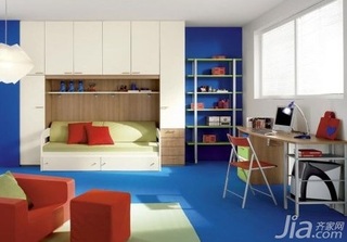 简约风格一居室可爱蓝色3万以下50平米儿童房儿童床效果图