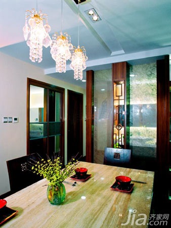 二居室装修,中式风格,80平米装修,5-10万装修,富裕型装修,餐厅,餐桌