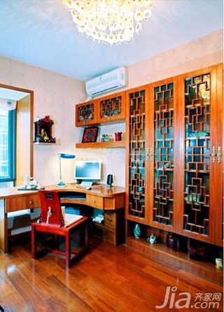 中式风格二居室5-10万80平米工作区书桌效果图