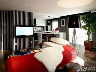 简约风格一居室10-15万50平米客厅电视背景墙灯具新房家装图片