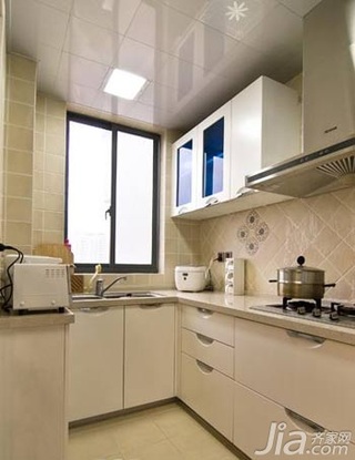简洁白色5-10万80平米厨房橱柜新房设计图纸