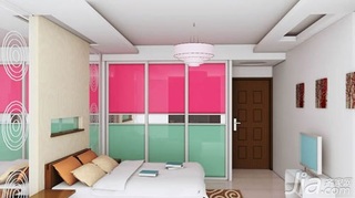 混搭风格一居室简洁5-10万50平米卧室卧室背景墙衣柜婚房设计图纸