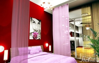 混搭风格一居室浪漫粉色5-10万50平米卧室床婚房家居图片