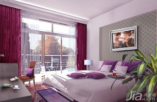 混搭风格一居室舒适5-10万50平米卧室卧室背景墙床婚房平面图