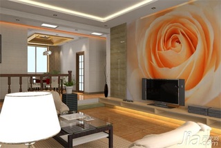 混搭风格一居室舒适5-10万50平米客厅电视背景墙电视柜婚房设计图