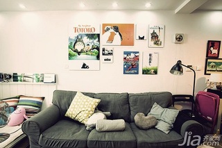田园风格一居室5-10万60平米客厅沙发图片