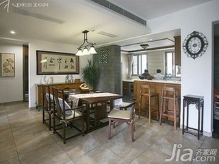 中式风格二居室5-10万80平米餐厅餐桌新房设计图纸