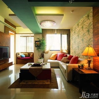 简约风格二居室温馨10-15万70平米客厅沙发新房家装图片
