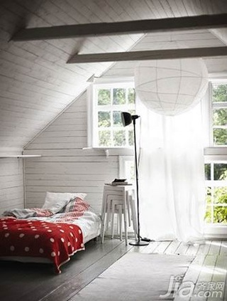 简约风格二居室白色5-10万70平米卧室灯具新房家居图片