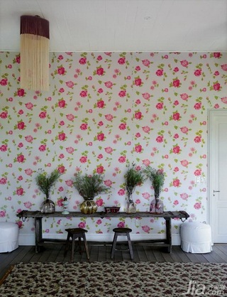 欧式风格二居室10-15万80平米客厅壁纸新房设计图纸