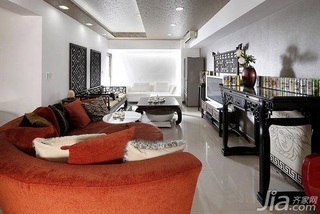 中式风格二居室10-15万80平米客厅沙发新房设计图