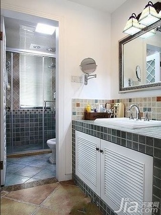 地中海风格二居室5-10万60平米卫生间浴室柜新房家装图