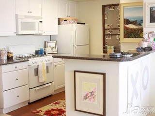 混搭风格二居室白色5-10万60平米厨房橱柜新房平面图