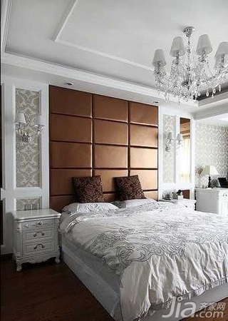 欧式风格跃层简洁豪华型140平米以上卧室床头柜效果图