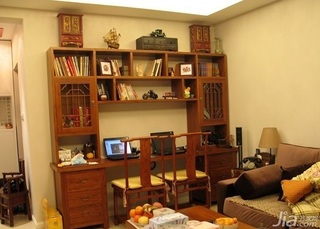 中式风格二居室10-15万80平米书房书桌效果图