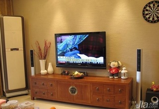 中式风格二居室10-15万80平米客厅电视柜图片
