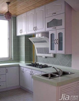 田园风格二居室简洁5-10万80平米厨房橱柜新房家装图片
