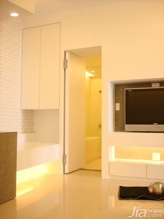 简约风格二居室5-10万50平米电视背景墙新房家装图