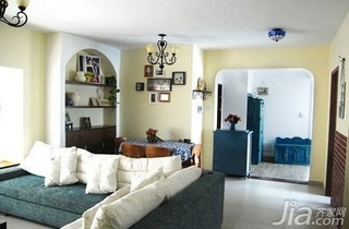 地中海风格二居室10-15万80平米客厅沙发婚房平面图