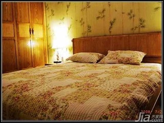 日式风格二居室5-10万70平米卧室床新房平面图