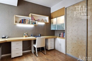 简约风格二居室10-15万90平米书房书桌新房设计图纸