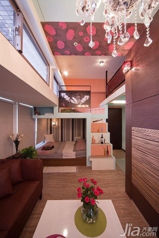 简约风格二居室5-10万70平米客厅沙发新房家装图